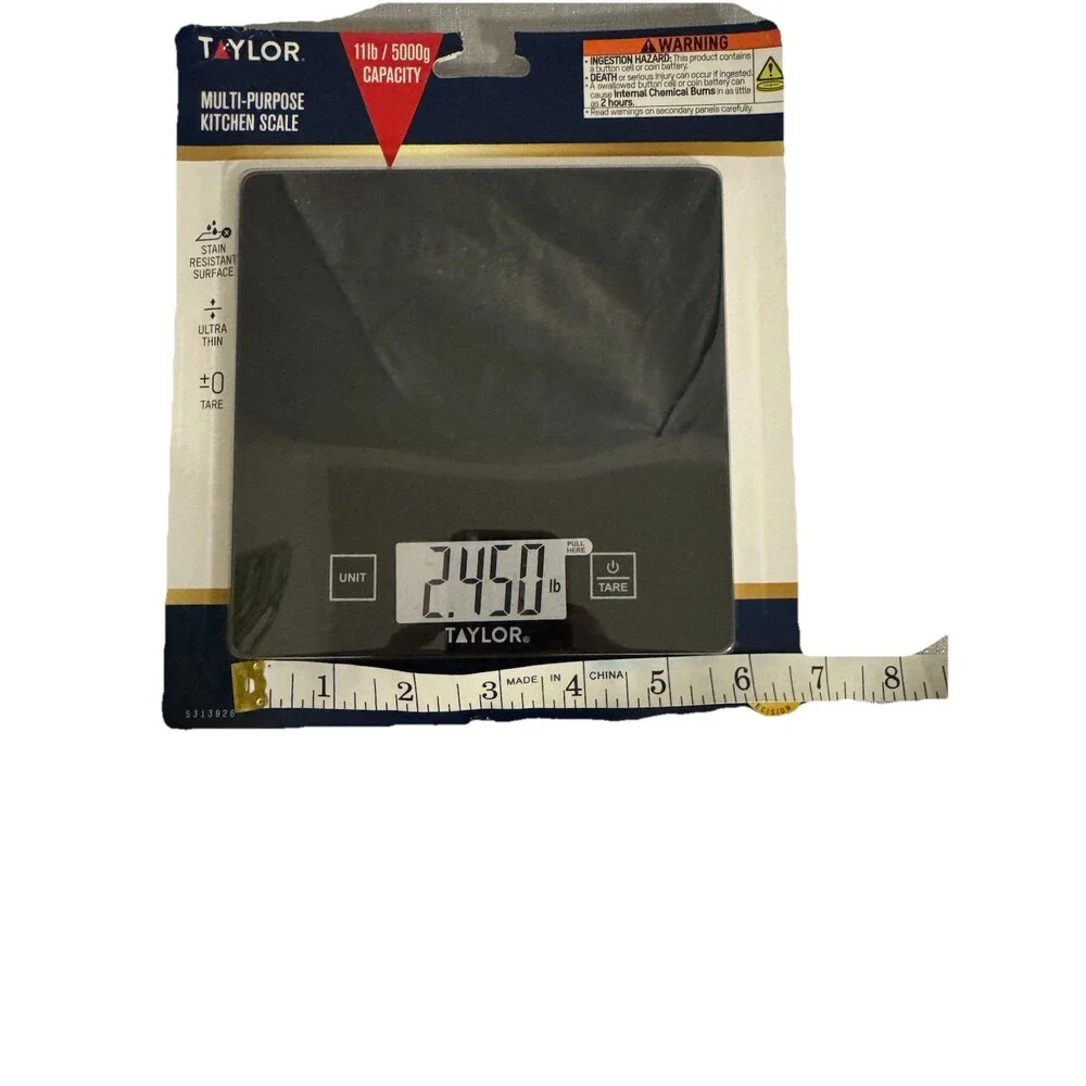 New TAYLOR Multi-Purpose Kitchen Scale 11 lb/5000 g Capacity/Tare Ultra Thin